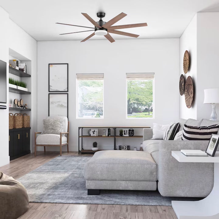 Honeywell 62" Kildee Ceiling Fan LED Remote 8 Blade Outdoor Dual Mount(Open Box) - VMInnovations
