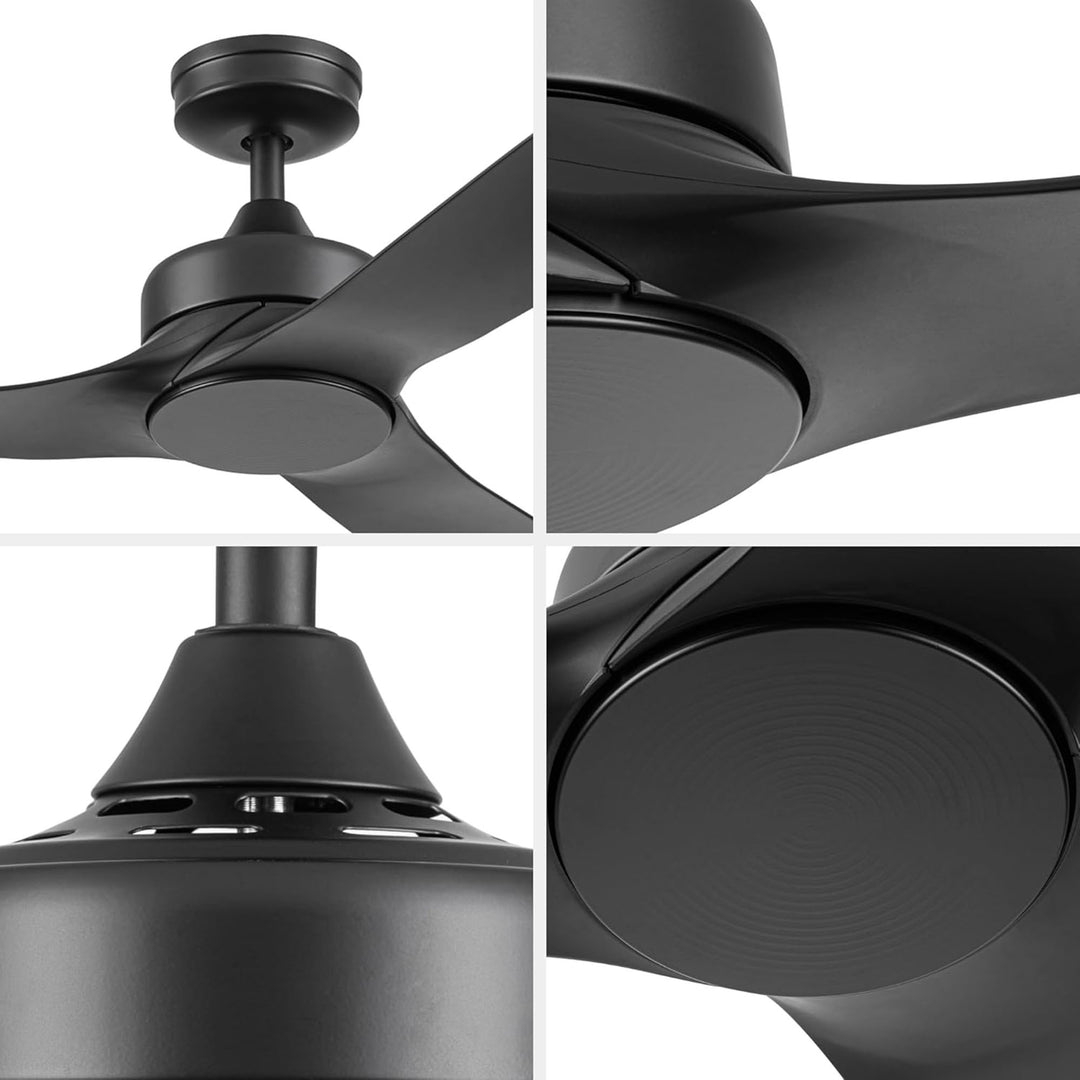 Honeywell 52" Ceiling Fan w/ Remote, & Reversible Blades, Matte Black (Open Box)