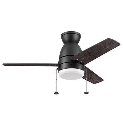 Prominence Home Fawn 44" Ceiling Fan w/Light, Remote, & 3 Blades, Black/Chestnut - VMInnovations
