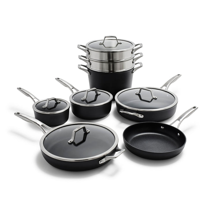 Calphalon Premier Hard-Anodized Nonstick Aluminum Cookware 13pc Set (Open Box) - VMInnovations