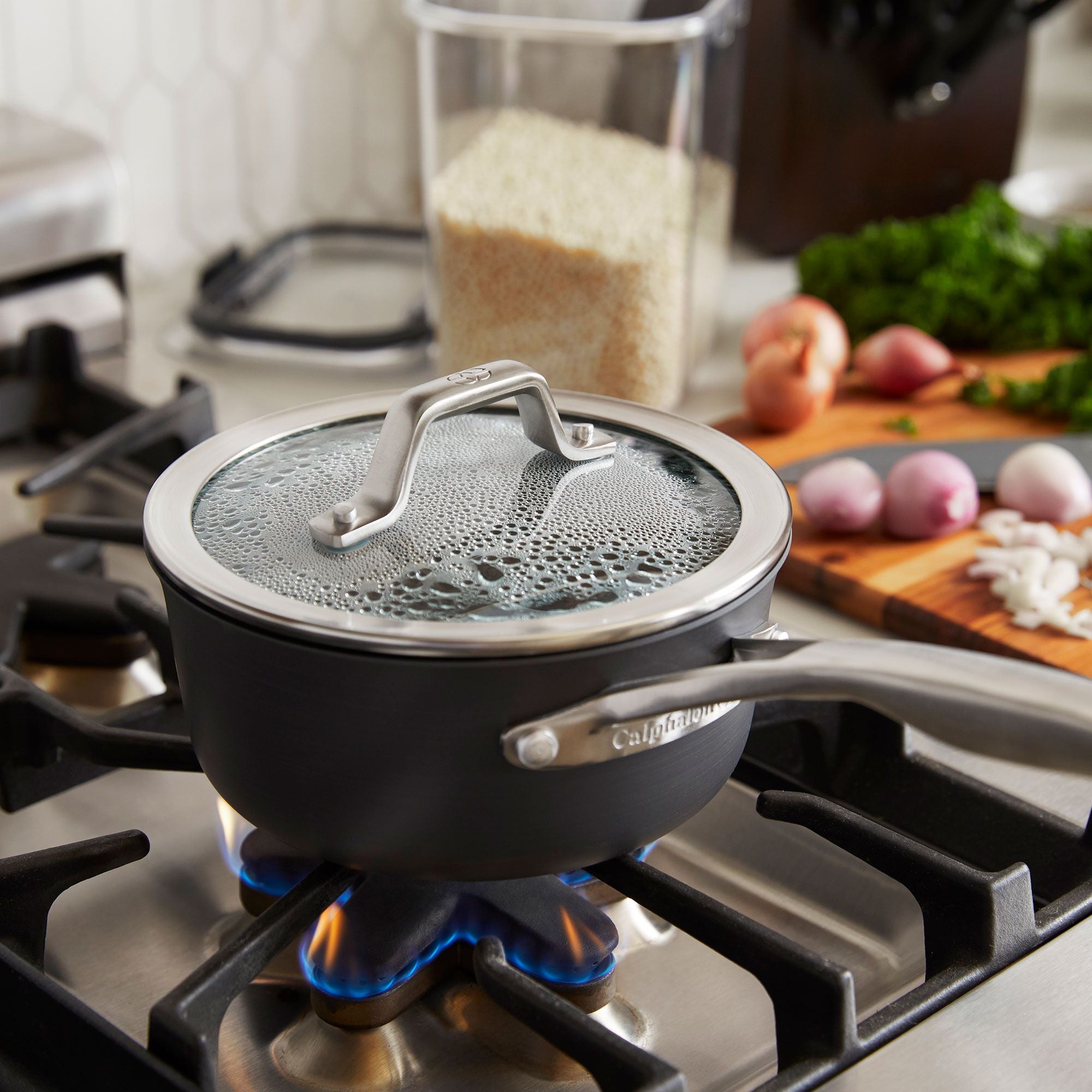 Calphalon Premier Hard-Anodized Nonstick Aluminum Cookware Set, 13-Piece Set (For Parts)