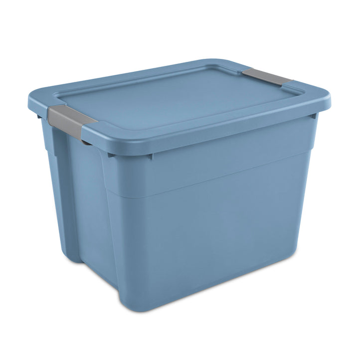 Sterilite 12 Gallon Latching Tote, Stackable Storage Bin with Lid, Blue, 24 Pack