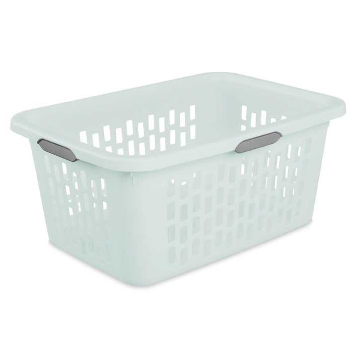 Sterilite Laundry Basket, 2 Bushel Plastic Hamper with Handles, Mint, 18 Pack