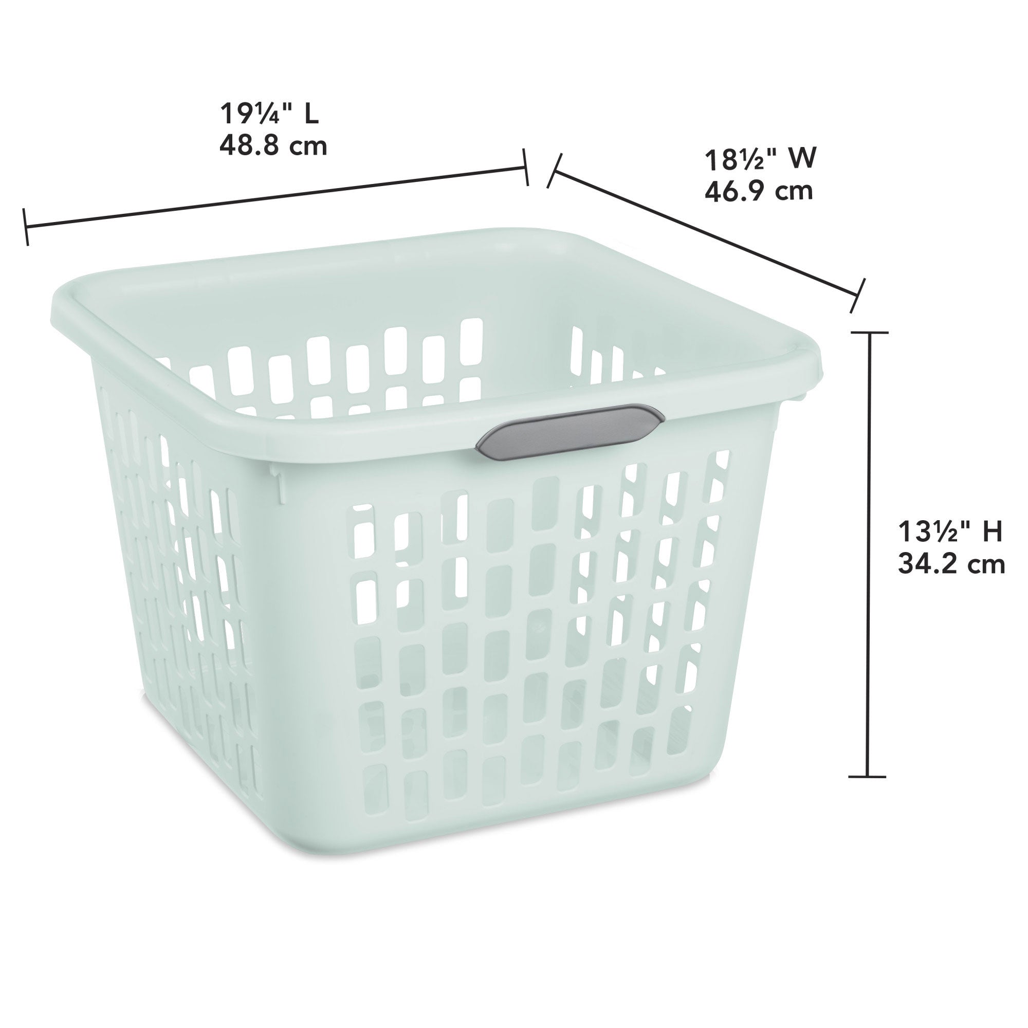 Sterilite Laundry Basket, 1.5 Bushel Plastic Hamper with Handles, Mint, 12 Pack