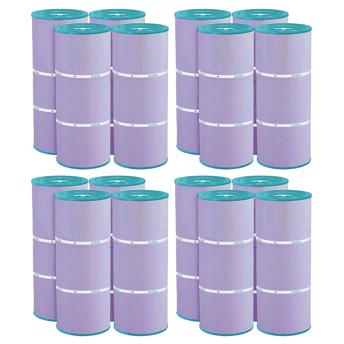 Hurricane 16 Pack HF56SV-04P Platinum Purple Pool Filter Cartridge Replacement