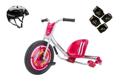 Razor Flash Rider 360 Drifting Ride-On Tricycle with Helmet, Elbow & Knee Pads