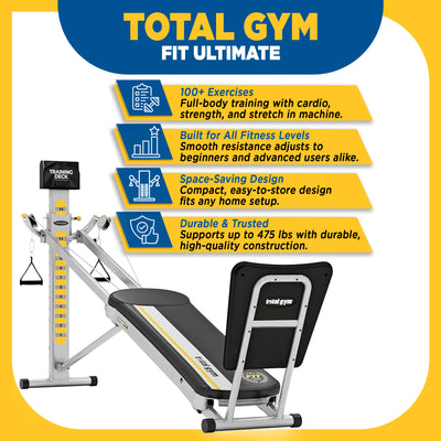 Total Gym FIT Ultimate Home Fitness Full Body Workout Exercise Machine(Open Box)
