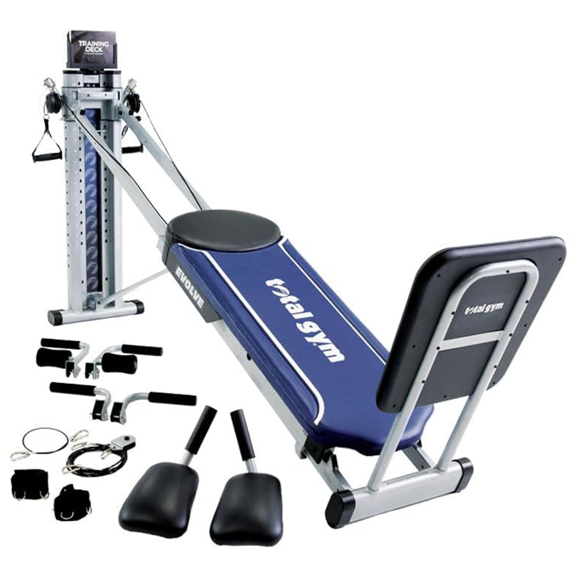Total Gym Evolve Home Fitness Full Body Workout Exercise Machine, Blue(Open Box) - VMInnovations