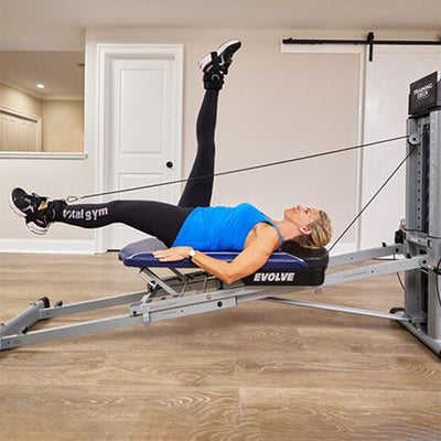 Total Gym Evolve Home Fitness Full Body Workout Exercise Machine, Blue(Open Box) - VMInnovations