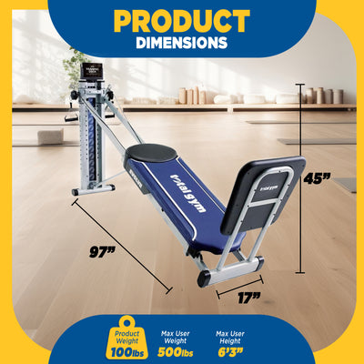 Total Gym Evolve Home Fitness Full Body Workout Exercise Machine, Blue(Open Box) - VMInnovations