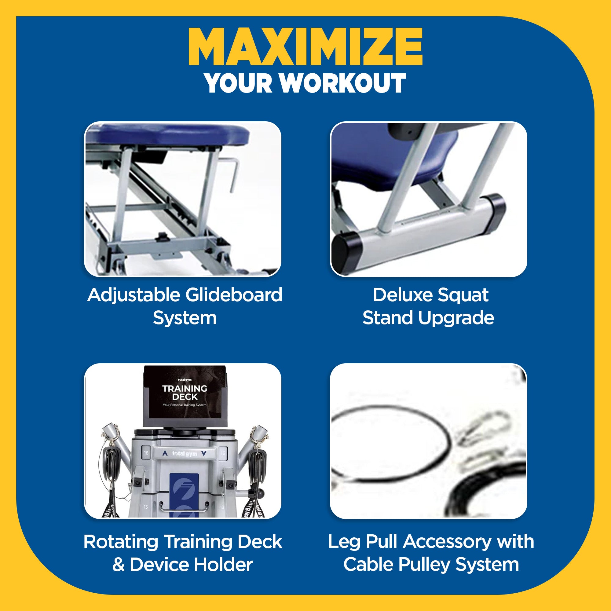 Total Gym Evolve Home Fitness Full Body Workout Exercise Machine, Blue(Open Box) - VMInnovations