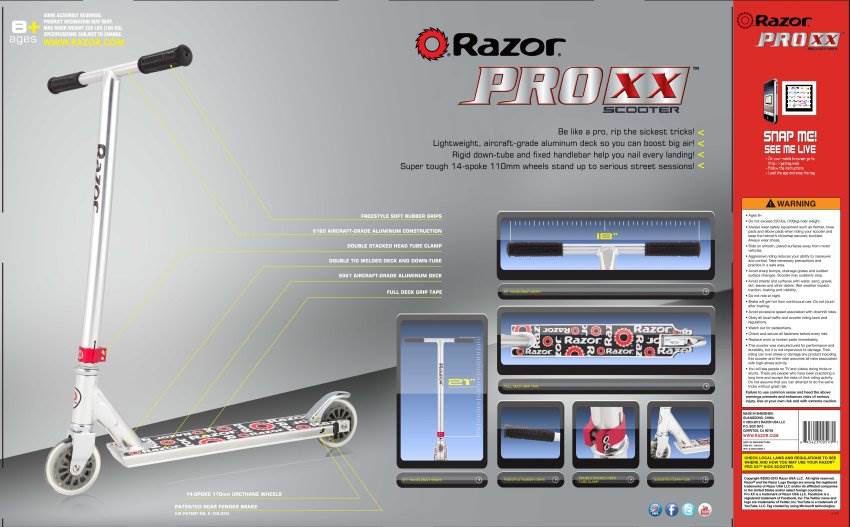 Razor Pro XX Deluxe Model Push/Kick Scooter with Helmet, Elbow & Knee Pads