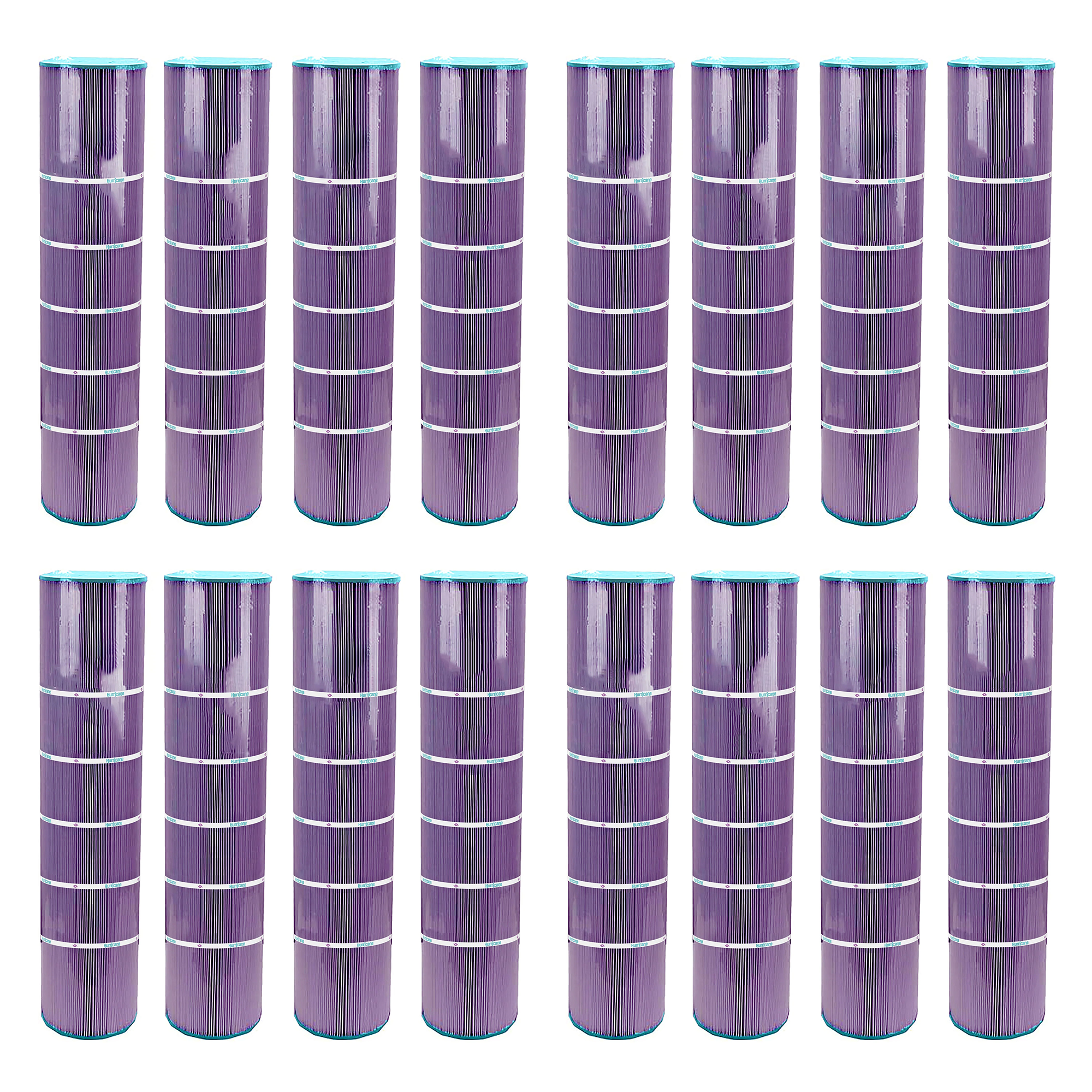 Hurricane 16 Pack HF7472-04P Platinum Purple Pool Filter Cartridge Replacement