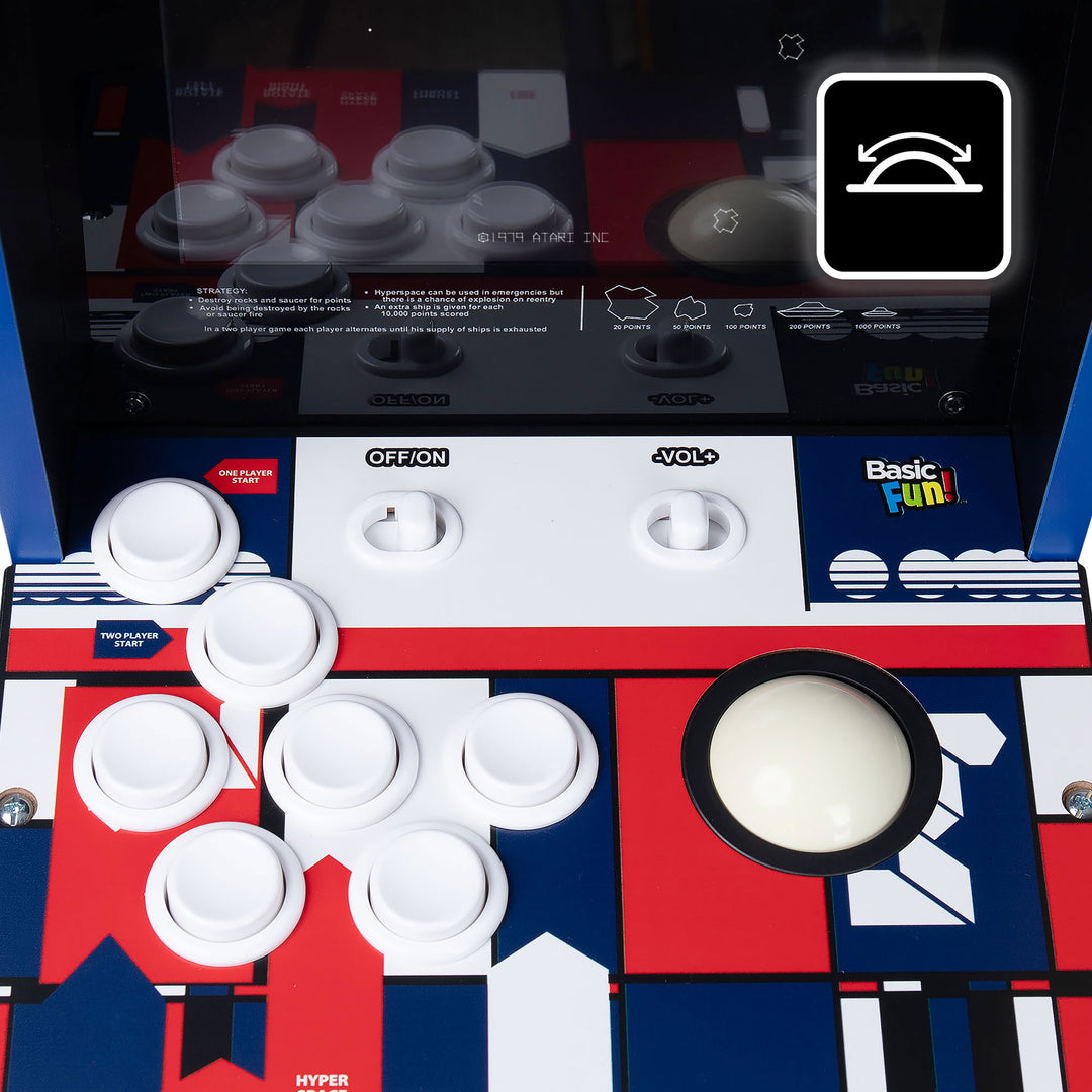 Arcade Classics Atari Asteroids Counter Series Arcade Game with 8 Inch Screen