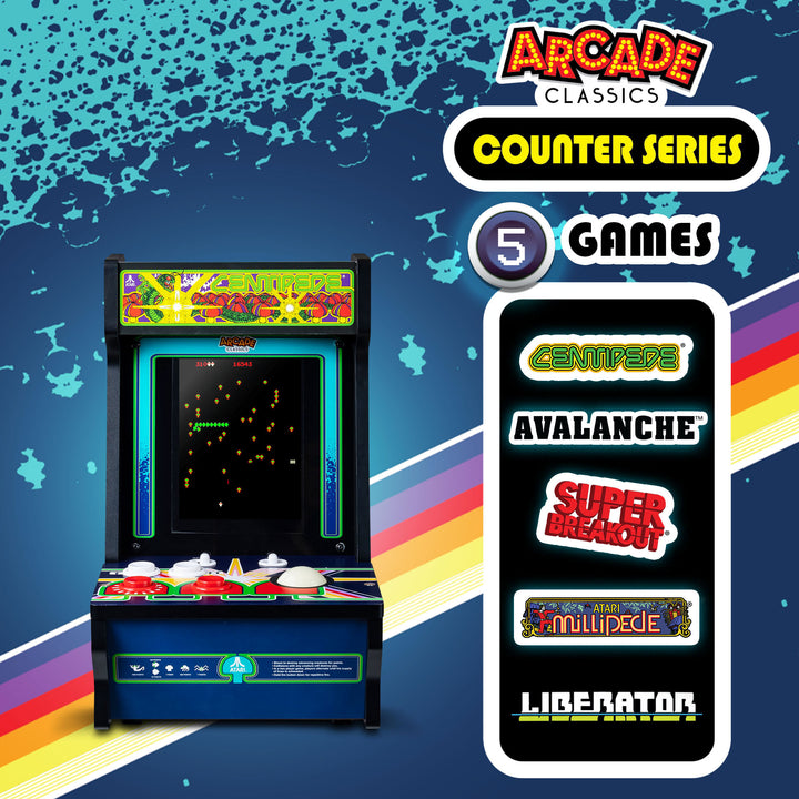 Arcade Classics Atari Centipede Counter Series Arcade Game with 8 Inch Screen