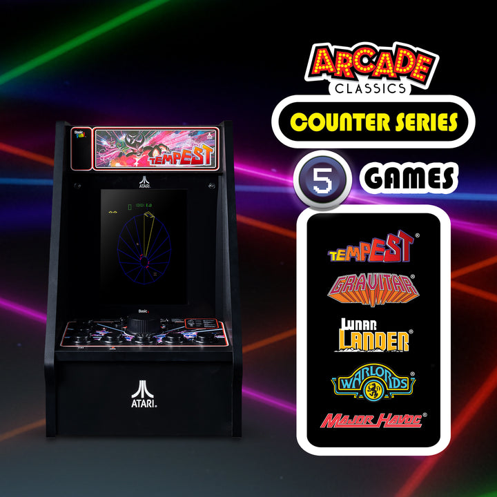 Arcade Classics Atari Tempest Counter Series Arcade Game with 8 Inch Screen