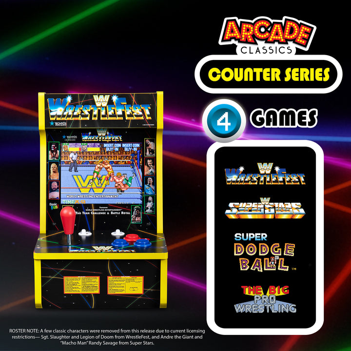 Arcade Classics WWE Counter Series Game with 8" Liquid Crystal Screen & 4 Games
