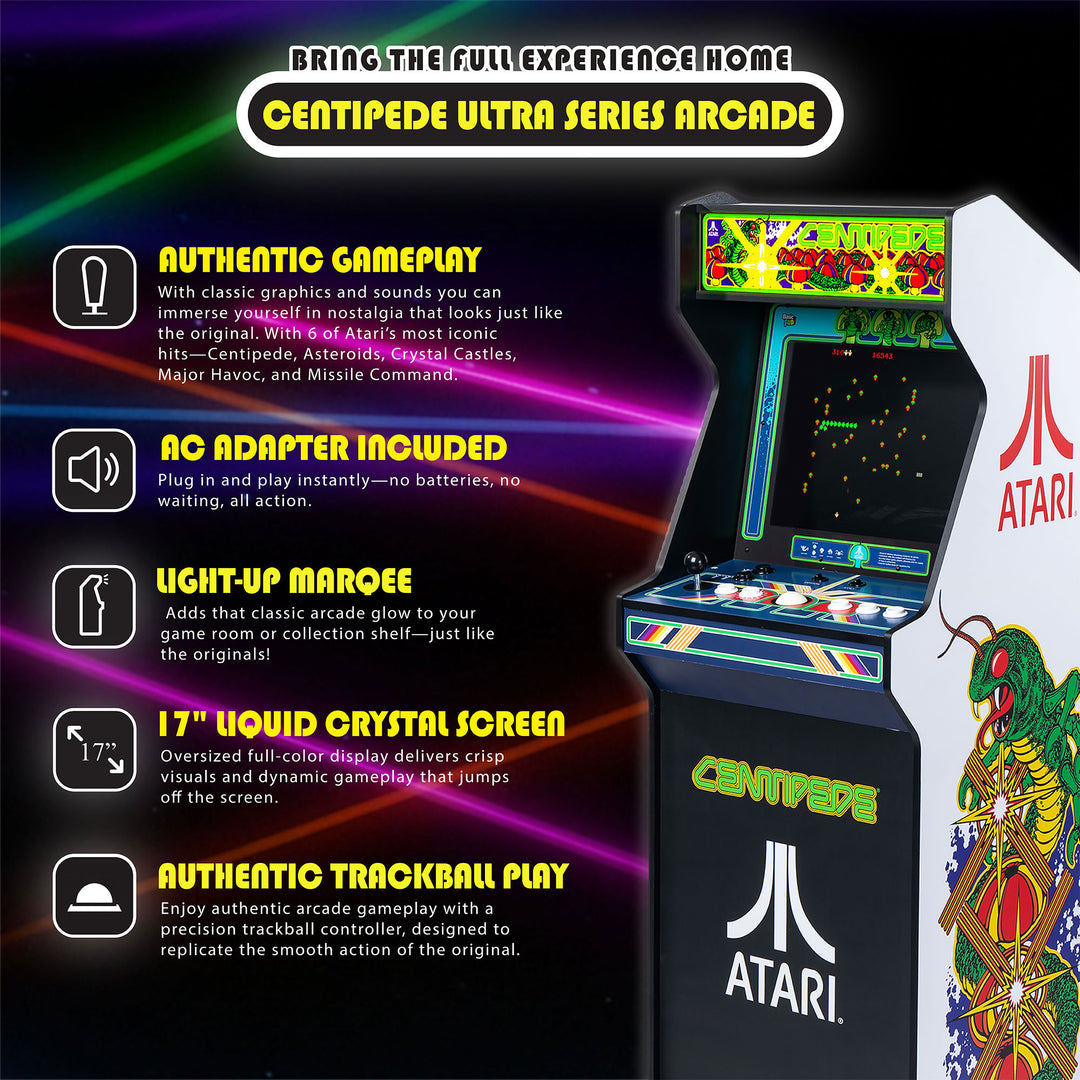 Arcade Classics Atari Ultra Series Arcade Game Cabinet with 17" Screen