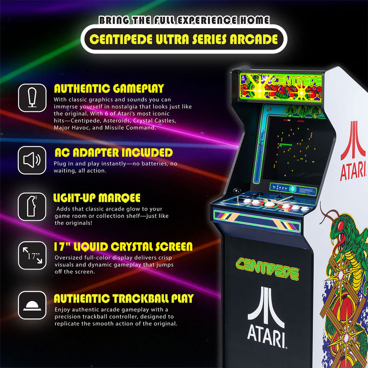 Arcade Classics Atari Ultra Series Arcade Game Cabinet with 17" Screen