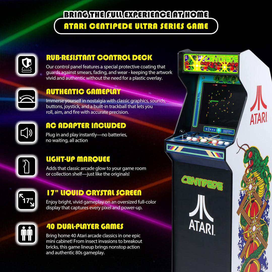 Arcade Classics Atari Ultra Series Arcade Game Cabinet with 17" Screen - VMInnovations