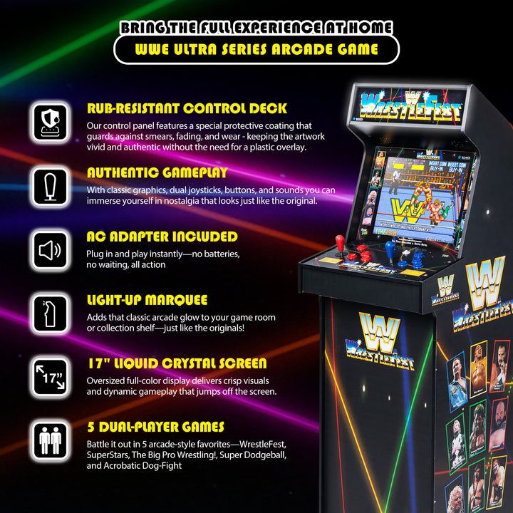 Arcade Classics WWE Ultra Series Arcade, Home Electronic Game w/17" Screen(Used)