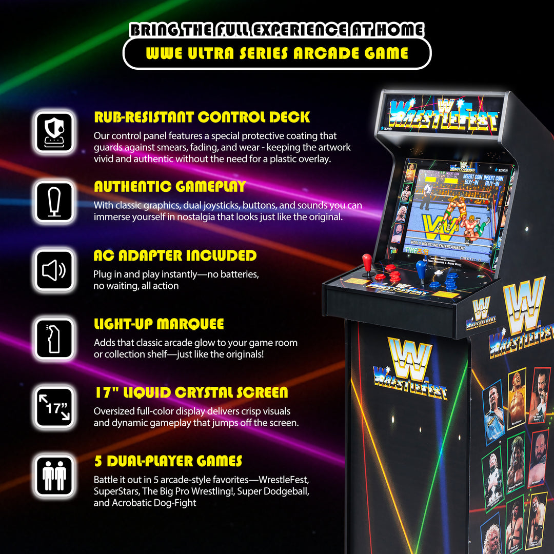 Arcade Classics WWE Ultra Arcade, Home Electronic Game w/17" Screen (For Parts) - VMInnovations