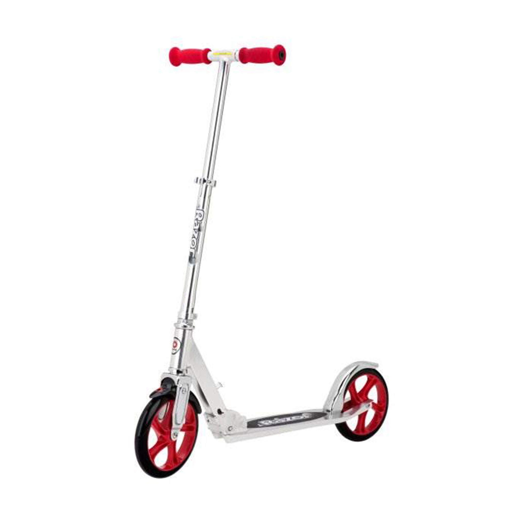 Razor A5 Lux Kids Folding Aluminum Portable Kick Push Scooter with Helmet, Black
