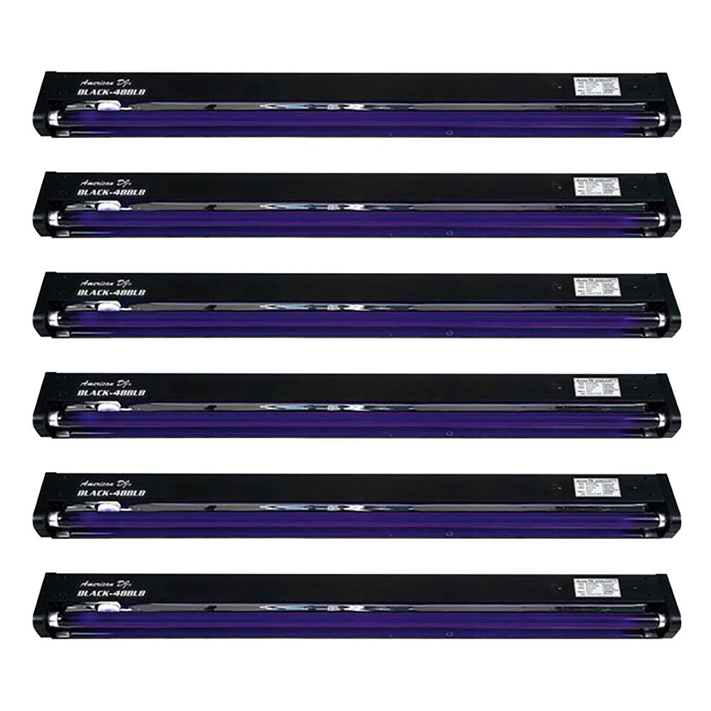 American DJ 48 Inch UV Black Pro Black Light Dorm Party Light Fixture (6 Pack)