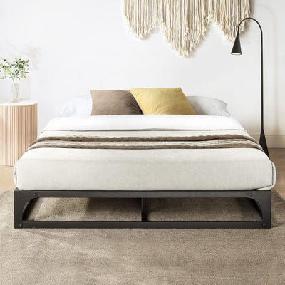 Mellow Ace of Base Metal Platform Low Profile Bed Frame, Hinged 9 Inch, King - VMInnovations