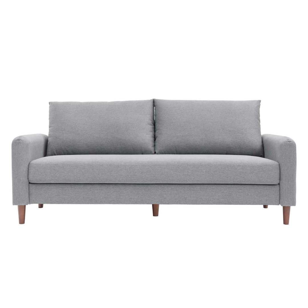 Mellow MAE Mid-Century Modern Curved Arm Sofa with Solid Wood Legs, Light Grey