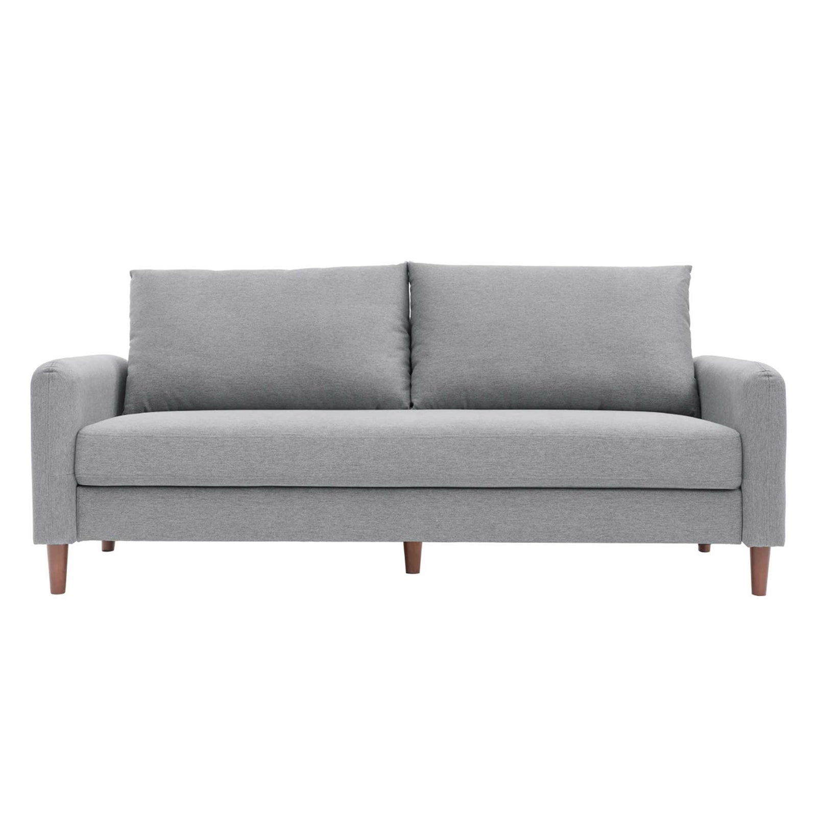 Mellow MAE Mid-Century Modern Curved Arm Sofa with Solid Wood Legs, Light Grey - VMInnovations