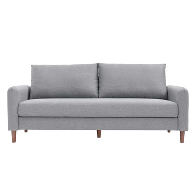 Mellow MAE Mid-Century Modern Curved Arm Sofa with Solid Wood Legs, Light Grey - VMInnovations