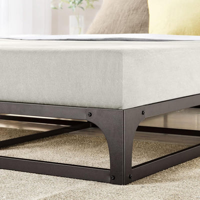 Mellow Ace of Base Metal Platform Low Profile Bed Frame, Hinged 12 Inch, Queen - VMInnovations