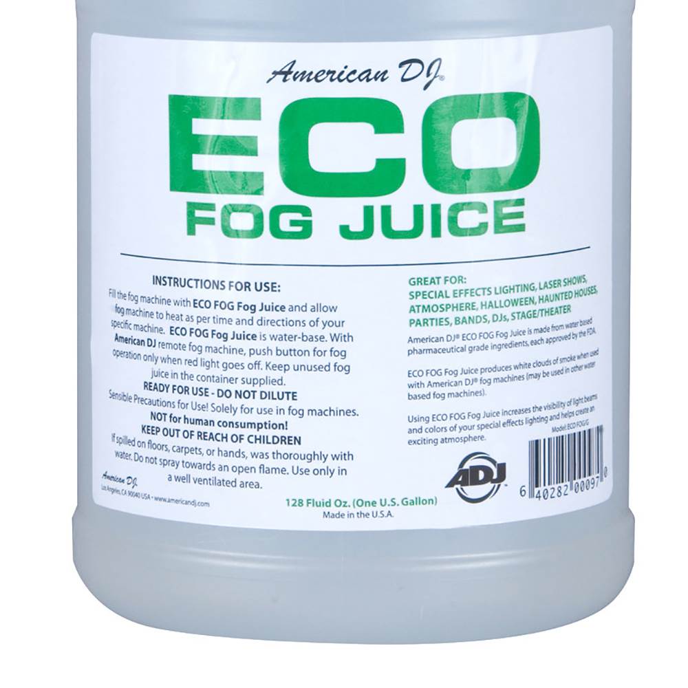 American DJ Eco-Fog Smoke Fog Machine Fluid Juice, 1 Gallon | F4L-ECO-1 - VMInnovations