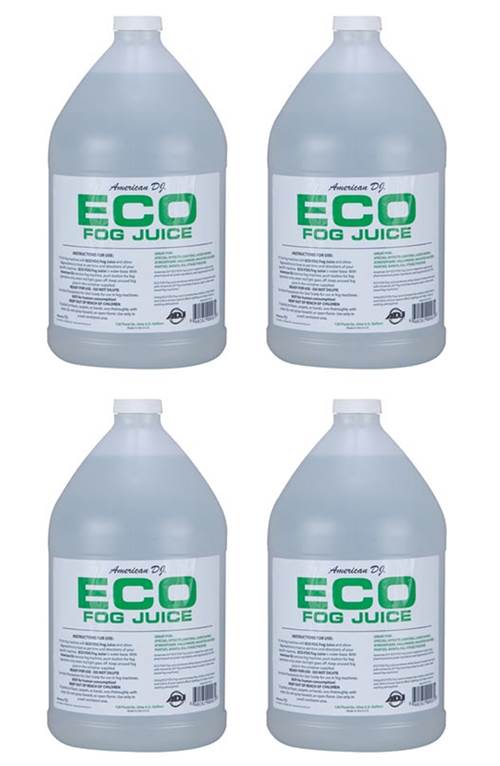 (4) AMERICAN DJ ECO-FOG/G Gallons of Fog/Smoke/Haze Machine Refill Liquid Juice