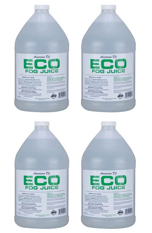 (4) AMERICAN DJ ECO-FOG/G Gallons of Fog/Smoke/Haze Machine Refill Liquid Juice - VMInnovations
