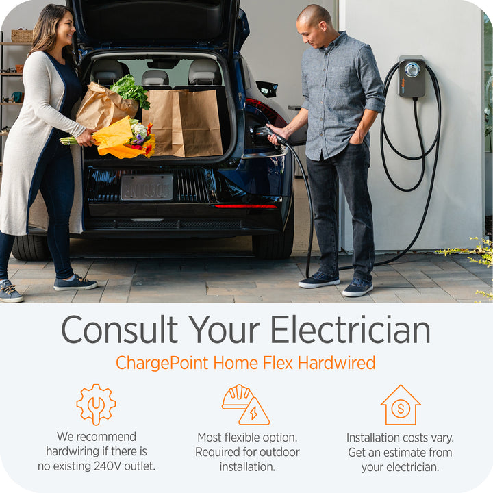 ChargePoint 240V Smart Flex Hardwire Charge Station, 20-80A Breakers(Open Box)