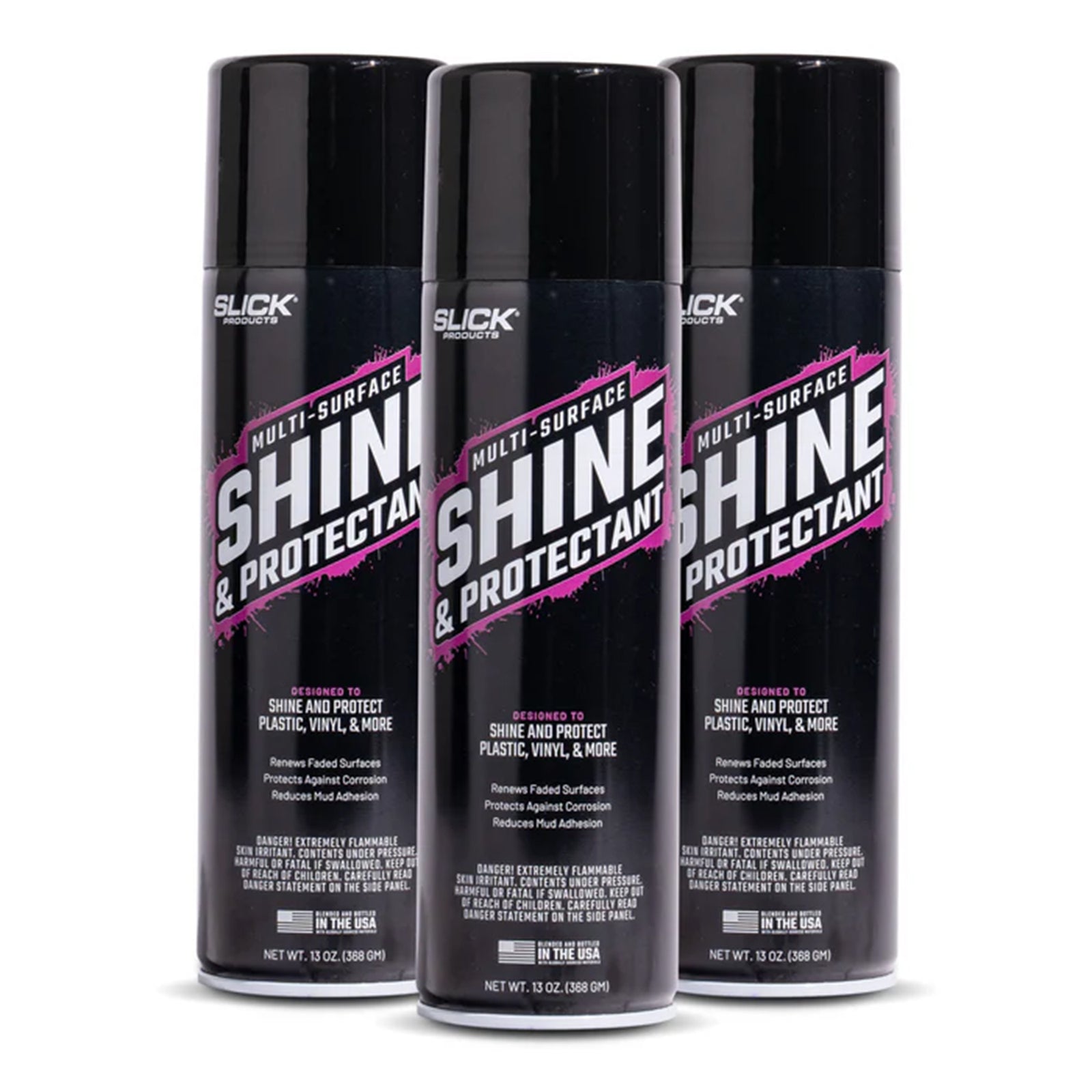 Slick Products 3 Pack Multi-Surface Shine & Protectant High Gloss Clear Spray - VMInnovations