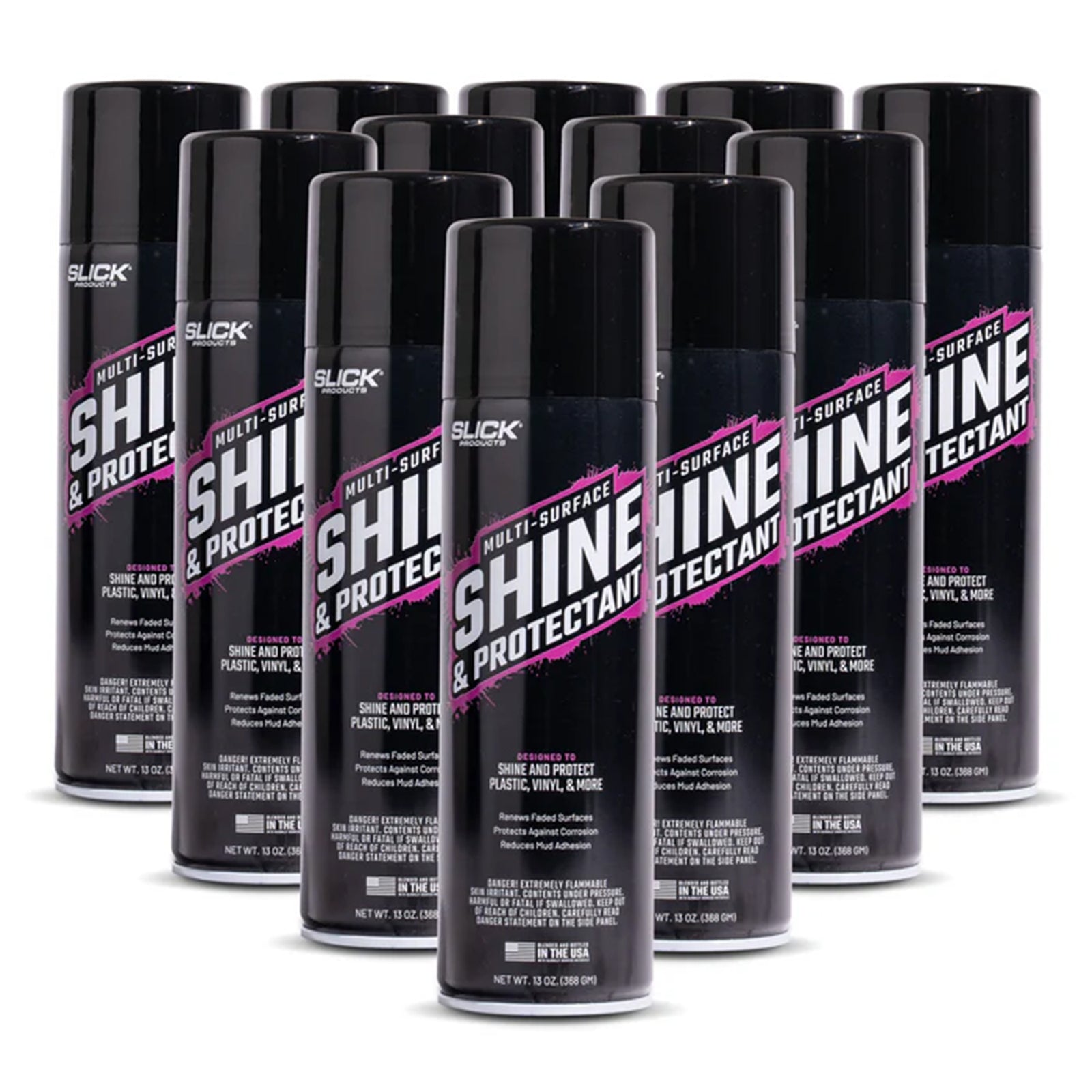 Slick Products 12 Pack Multi-Surface Shine & Protectant High Gloss Clear Spray - VMInnovations