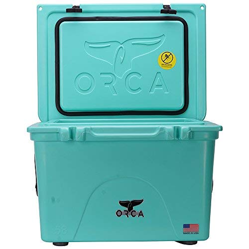 Orca ORCSF058 58 Quart 72 Can Roto Molded Insulated Ice Cooler, Seafoam Blue
