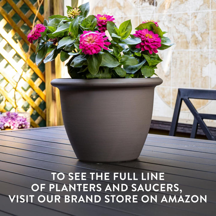 The HC Companies Sevilla Self-Watering Pot with Internal Disk 12", Cottage Stone