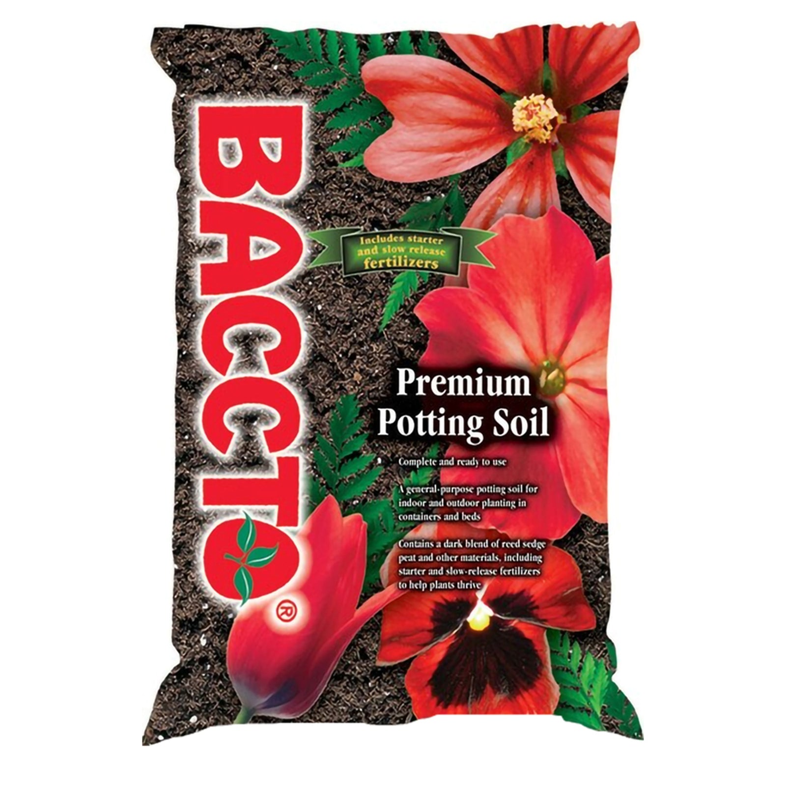 Michigan Peat Baccto All Purpose Premium Potting Soil w Perlite, 25 lb, 100 Pack - VMInnovations