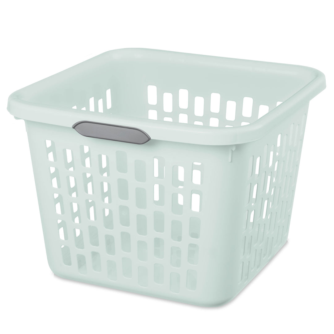 Sterilite Laundry Basket, 1.5 Bushel Plastic Hamper with Handles, Mint, 12 Pack