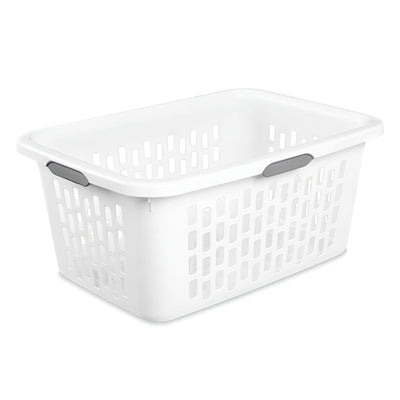 Sterilite Laundry Basket, 2 Bushel Plastic Hamper with Handles, White, 24 Pack - VMInnovations