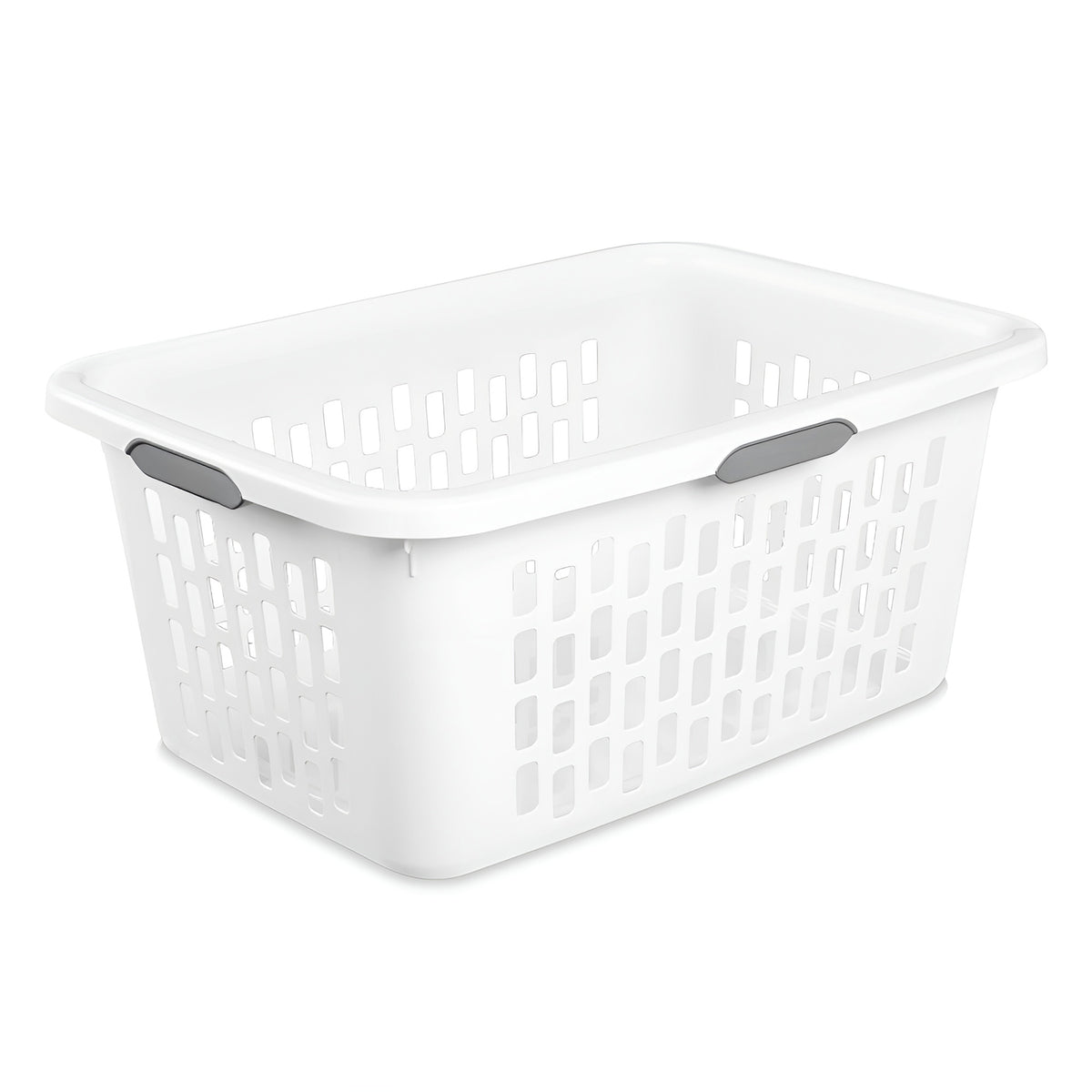 Sterilite Laundry Basket, 2 Bushel Plastic Hamper with Handles, White, 12 Pack - VMInnovations