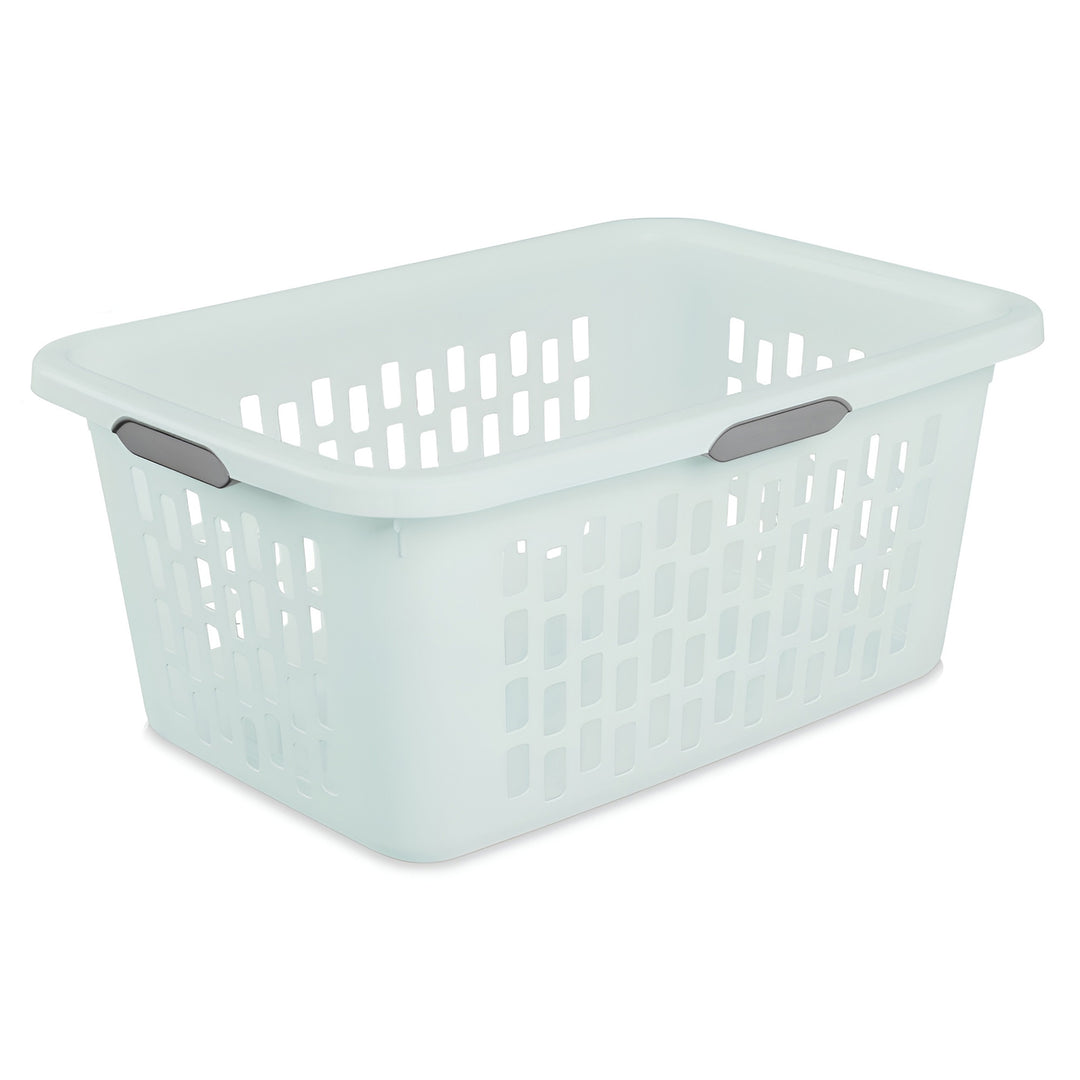 Sterilite Laundry Basket, 2 Bushel Plastic Hamper with Handles, Mint, 24 Pack