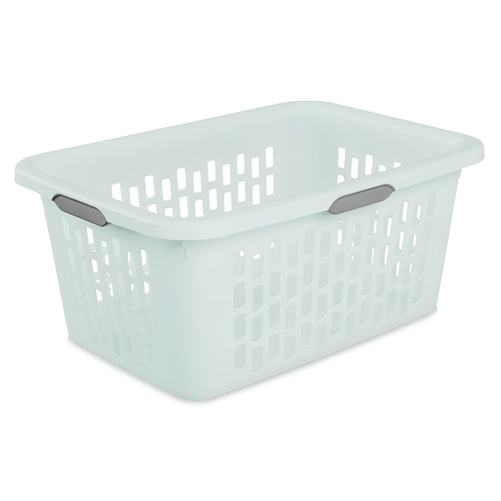 Sterilite Laundry Basket, 2 Bushel Plastic Hamper with Handles, Mint, 24 Pack