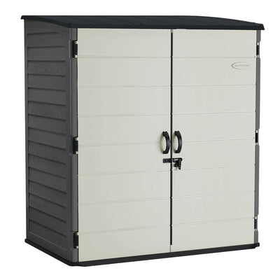 Suncast X-Large Vertical Storage Shed, All-Weather Outdoor Backyard Unit, Gray - VMInnovations