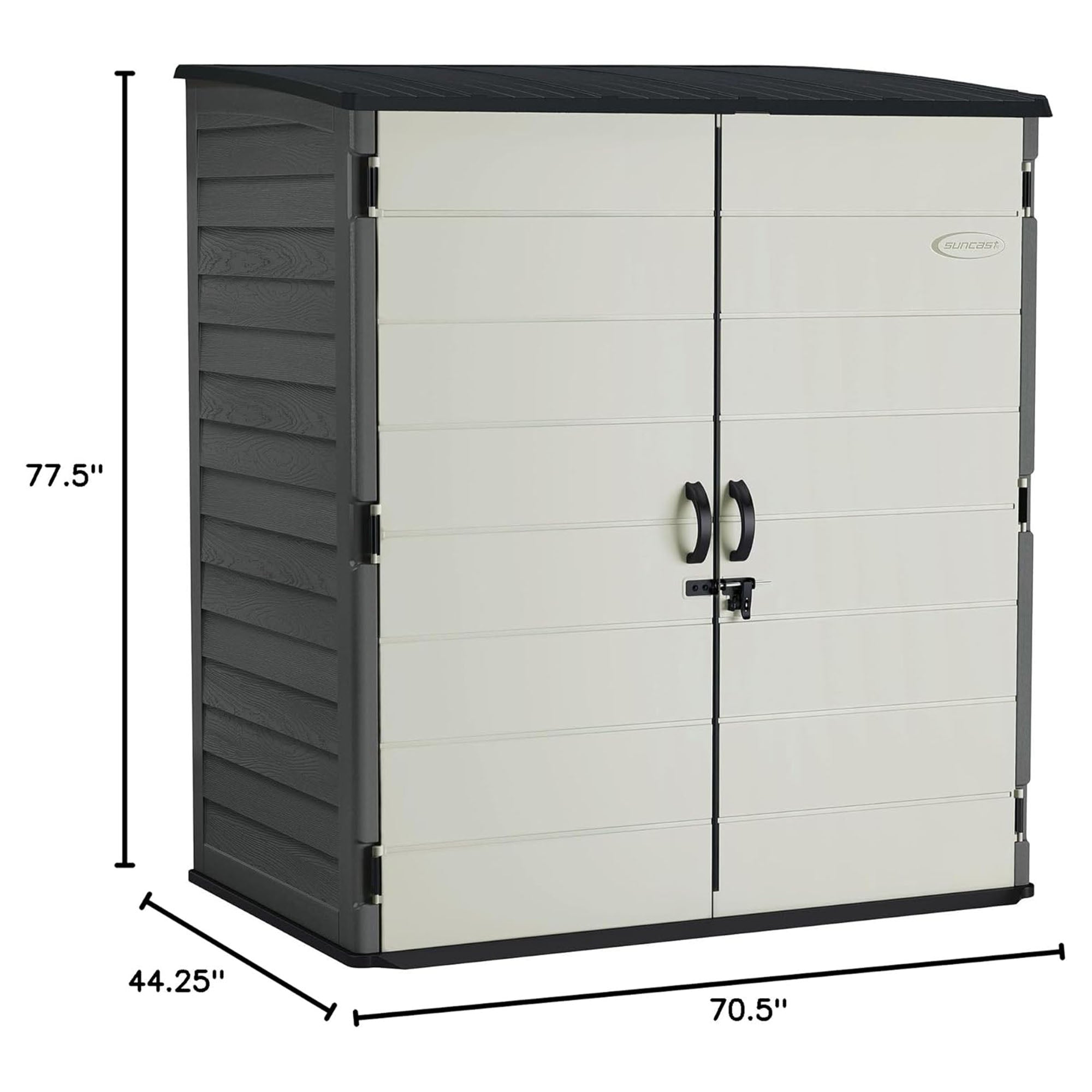 Suncast X-Large Vertical Storage Shed, All-Weather Outdoor Backyard Unit, Gray