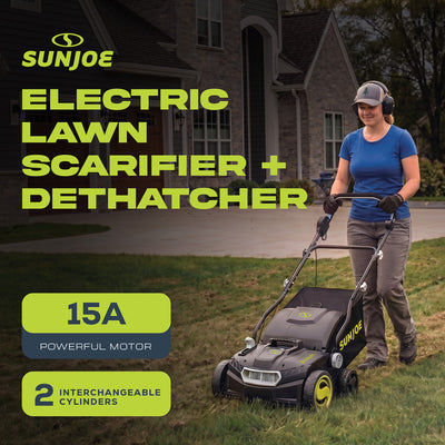 Sun Joe 15" Corded Electric Dethatcher Scarifier w/13.2gal Bag 15 Amp(For Parts) - VMInnovations